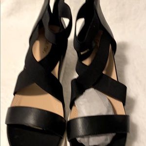 Black Wedge Sandals